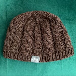The North Face Brown Cabled Wool Beanie
